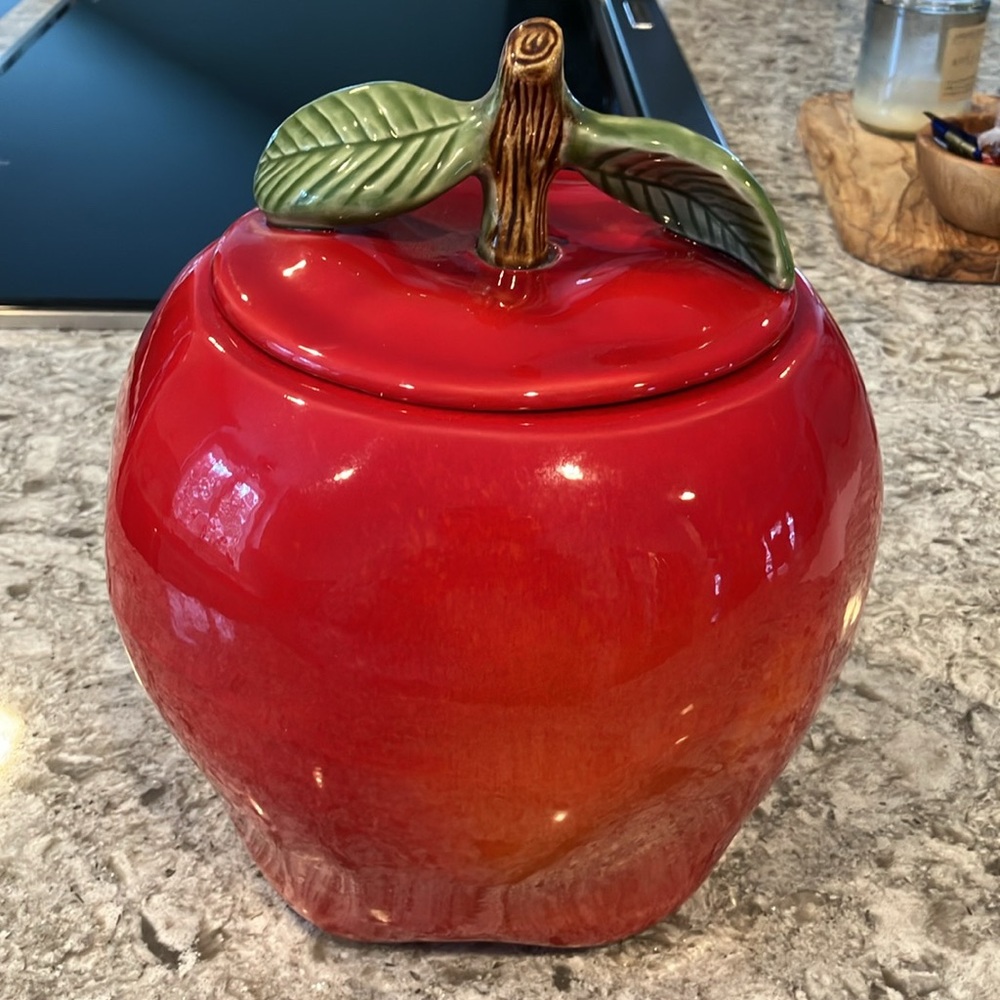 Vintage Ceramic Apple Cookie Jar